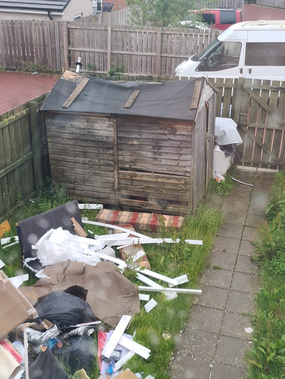 Garden waste bagged and ready for collection
