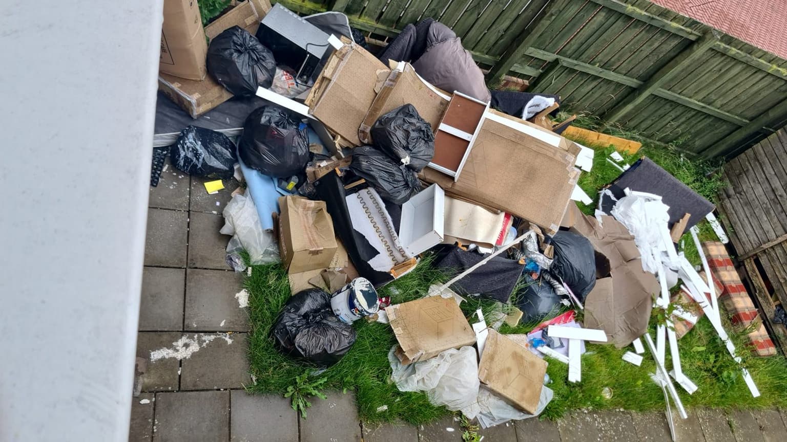 Household items and furniture ready for a clearance