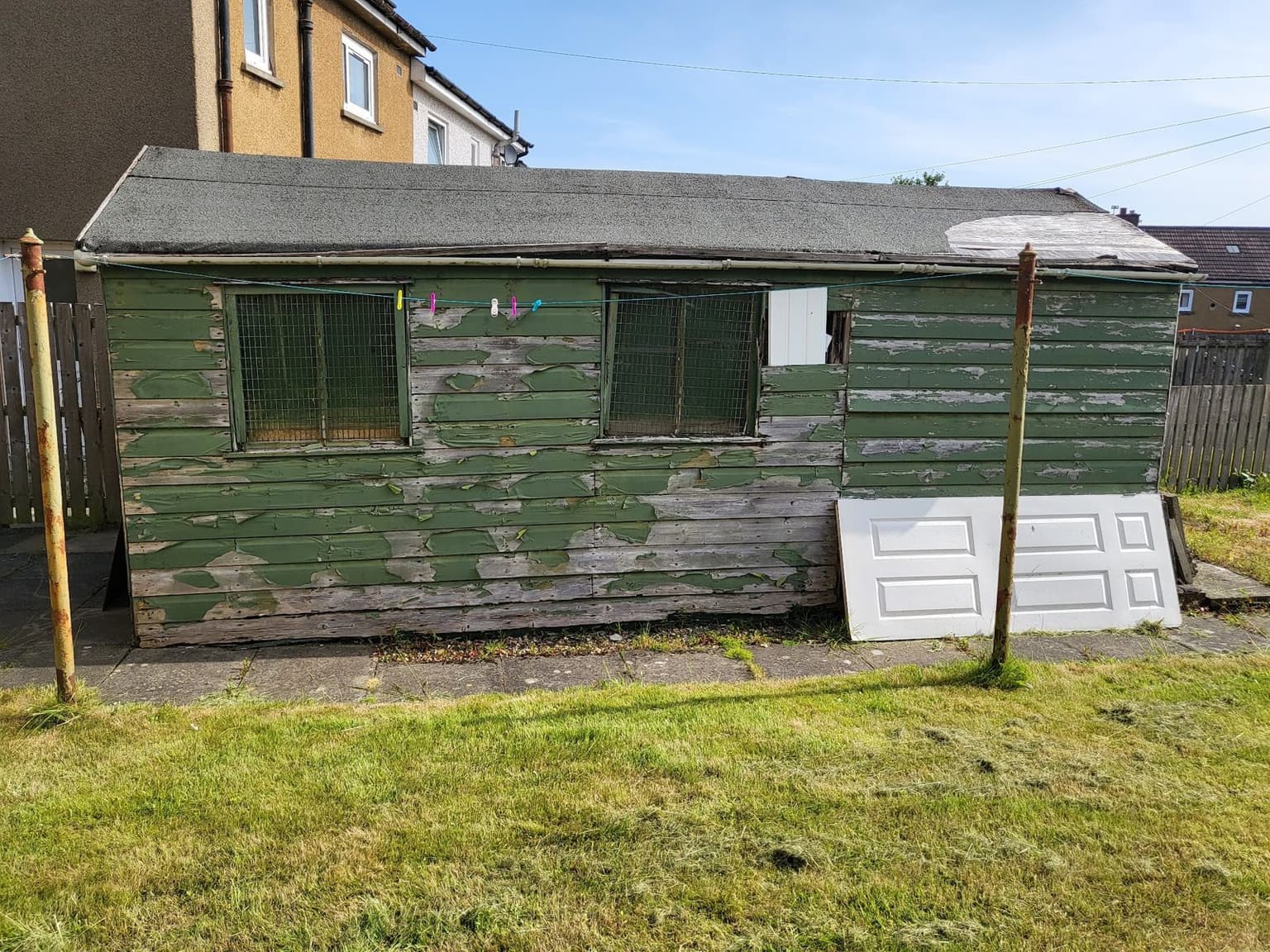 Old garden shed before dismantling and removal