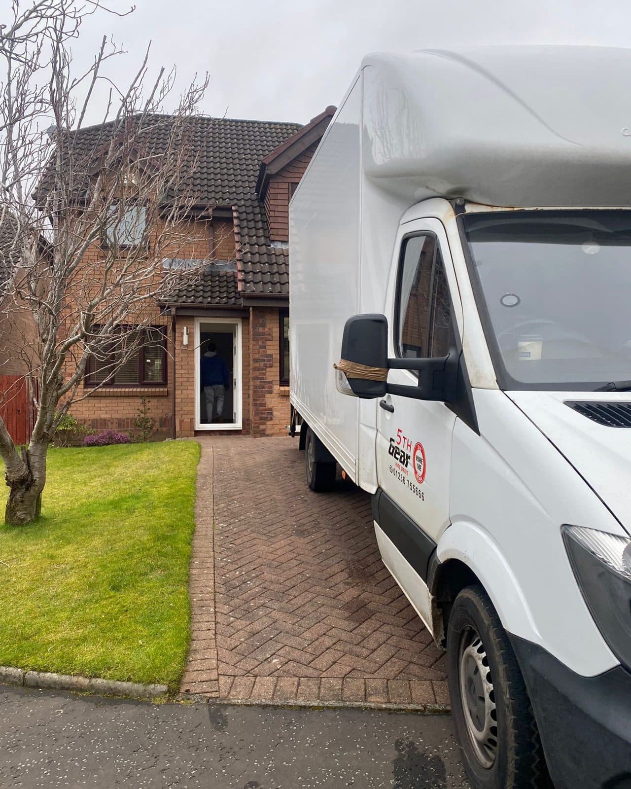 SM Waste van at a customer's home